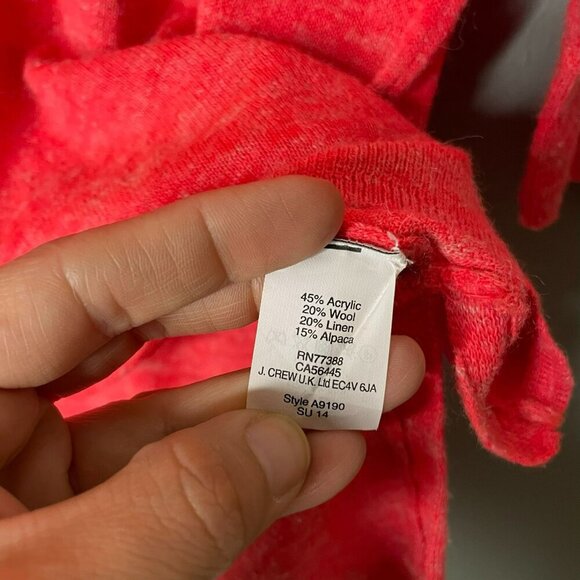 J. Crew Women's XS Alpaca Blend Red High Low Sweater Blouse - Picture 3 of 13